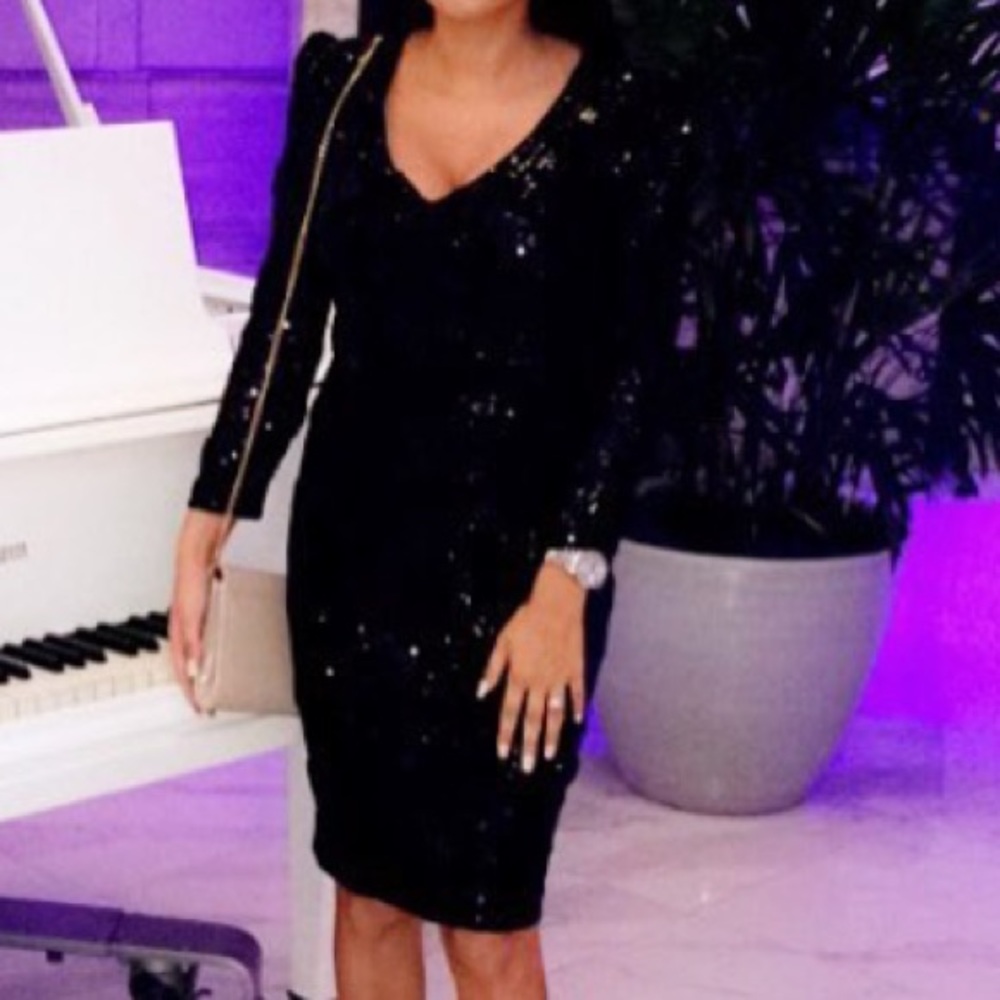 Black sequins dress